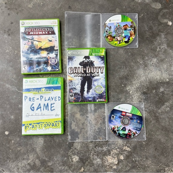Xbox 360 Game Lot Minecraft LEGO Marvel COD World at War Battlestations - Picture 4 of 5